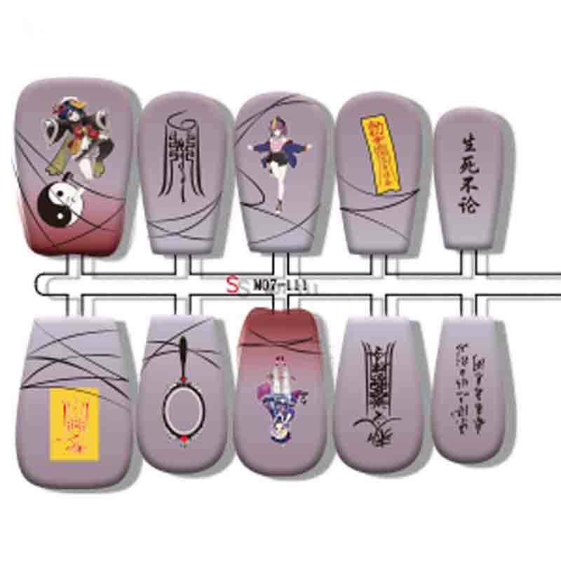 Qiqi anime press on nail design