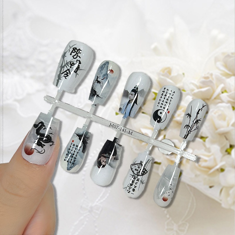 Custom Anime Press-On Nails 10Pcs β Genshin-Inspired Game Character Fake Nails, Reusable Handmade Acrylic - Image 4