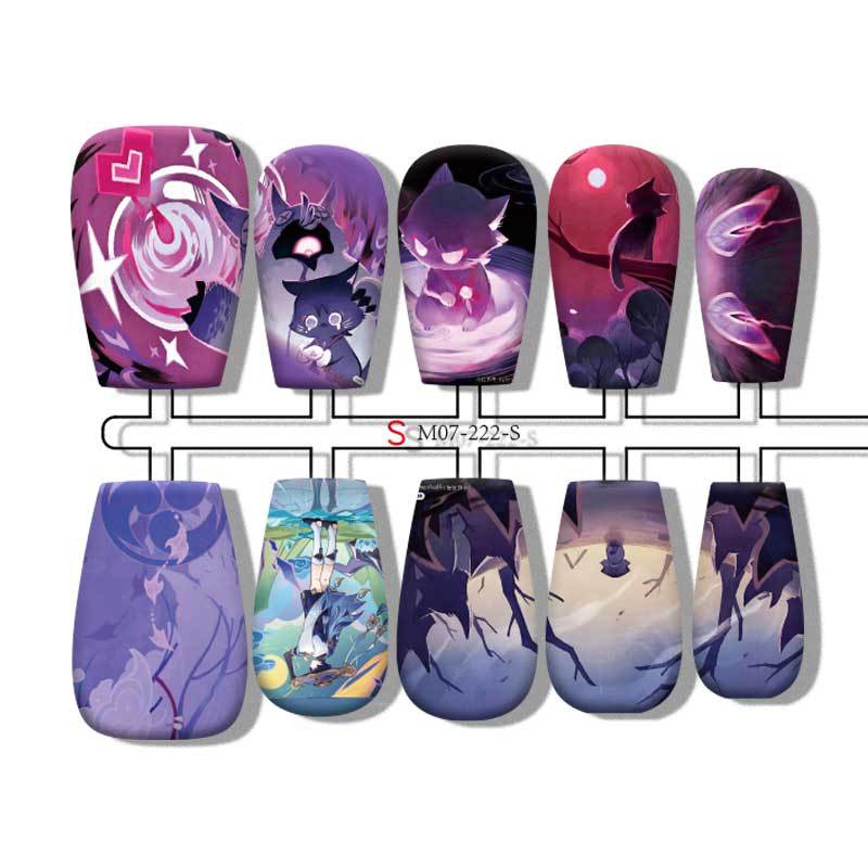 Scaramouche / Wanderer anime press on nail design