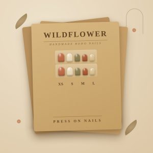 Custom Boho Kraft Nail Display Cards - Earthy Handmade Style