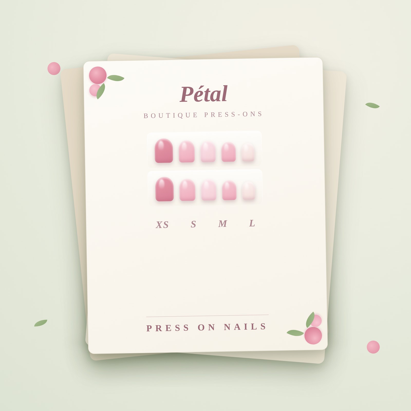Custom Floral Boutique Nail Display Cards - Elegant Romantic Style